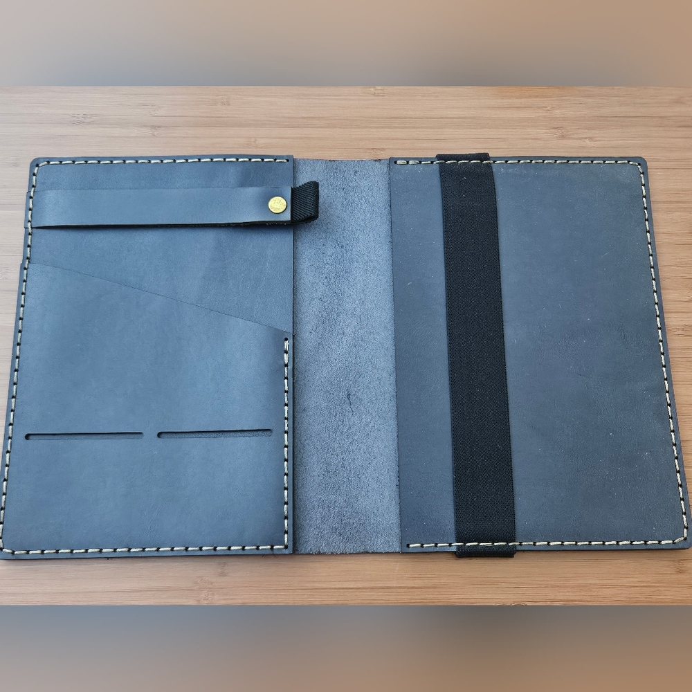 Galen Leather | A5 Notebook Cover Folio - Navy